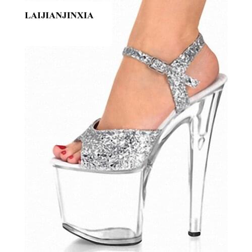 LAIJIANJINXIA New Sexy 20 CM High-Heeled Sandals Fashion Nightclub Shoes Pole Dancing Shoes Model High Heels Womens Shoes