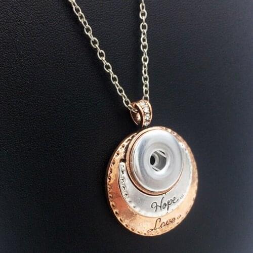 New HOPE LOVE snap button Necklace ( fit 18mm 20mm) NR998
