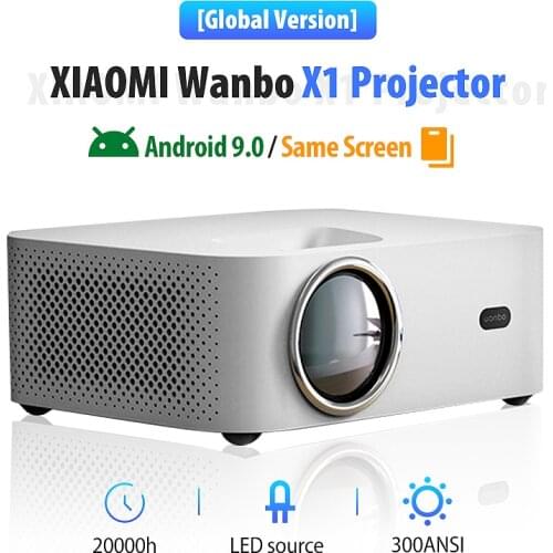 [Global Version]XIAOMI Wanbo X1 Projector HD TV 1080P LED Phone Same Screen WiFi Wireless Android 300ANSI Home Theater Cinema