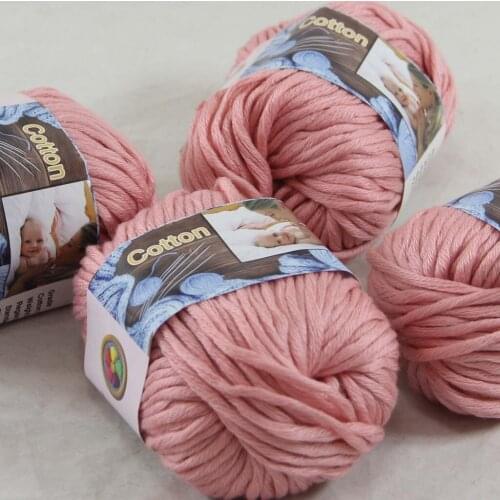 Sale 4 Ball x 50g Super Soft Pure Cotton Chunky Shawl Hand Knitting Womens Yarn Coral Pink 422-30-4