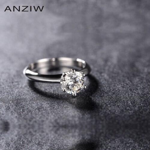 1/1.5/2/3 Carat Luxury SONA Synthetic Ring Vintage Bridal Engagement Lover Finger Ring Women Elegant Wedding Gift