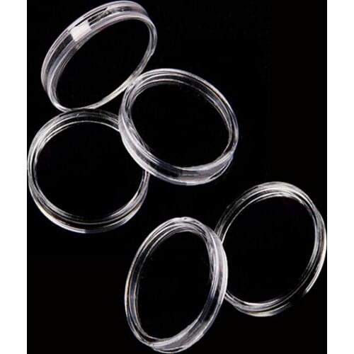 10Pcs Storage Boxes Applied Clear Round Cases Coin Storage dia 45mm Lighthouse Plastic Capsules Coin box Display Cases