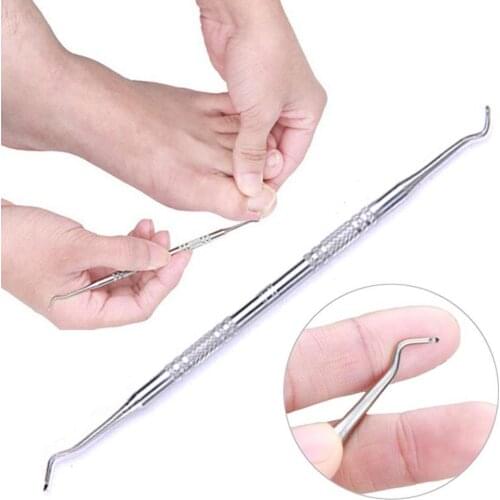 1Pc Ingrown Toe Nail Lifter Correction Nail File Foot Nail Care Double head Hook dirt Cleaning Spoon Professional Manicure Tool