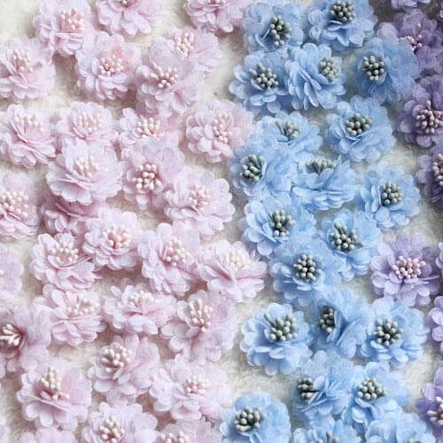 2021 New Mini 3D Lace Fabric Flower Childrens Clothes By Hand Flower Material Ornament Baby Hair Accessories Wedding Dress