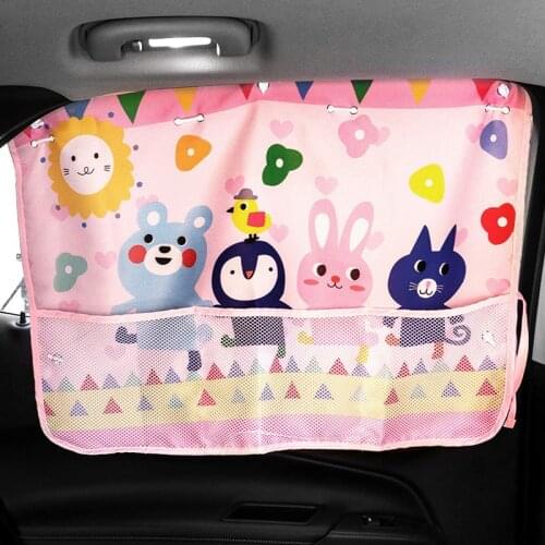 13 Styles Cartoon Car Window Shades with Net Pocket Universal Rear window Fit-Protect Privacy-Strong Suction Cup UV Protection