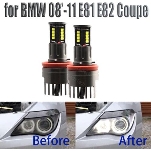 160W Bright White Color LED Angel Eye Halo Light H8 No Error for BMW 2008-2011 1 Series E81 E82 Coupe