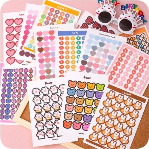 W&G Kawaii Hand Account Sticker Cute Korean Ins Girl Sealing Sticker Digital Handbook Material Decorative Small Pattern