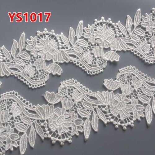 5yards 700MM white Embroidered Lace Fabric DIY skirt hem Dance costumes Garment Accessories lace trim Sewing Craft LP-YS1017