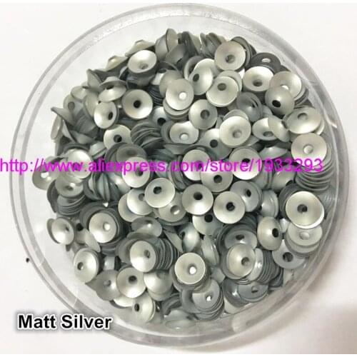 50g(3000pcs) 6mm CUP Matt Silver Color Funnel Shape round loose sequins Paillette sewing Wedding craft good quality