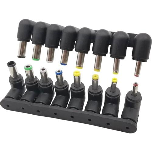 8Pcs Universal Laptop DC Power Male to Female Elbow Supply Adapter DC Jack Plug Charger Right Angle Conversion Head Connector