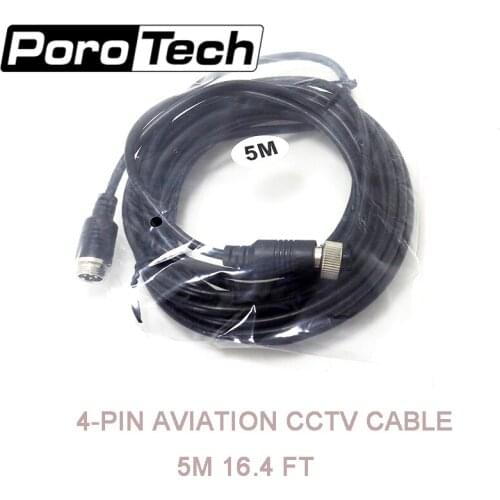AC-5M 10PCS/lot Aviation Cable Car 4-Pin Aviation Video Extension Cable for CCTV Rear view Camera rearview camera DVD player
