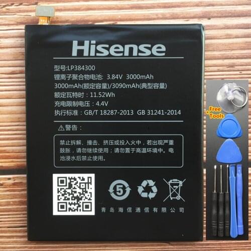 3000mAh LP384300 Original High Quality Battery For Hisense A2pro A1 A2 H10lite E77mini Cell Phone Batteries + Tools