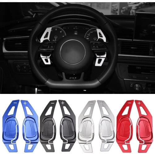 Aluminum Car Gear Shifter Steering Wheel Shift Paddle DSG Extension For Audi A5 S3 S5 S6 S8 SQ5 RS3 RS4 RS5 RS6 RS7 RSQ 2pcs