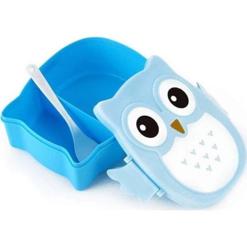 Owl Bento Lunch Dish with Compartments Heating Food Container for Kids Cartoon School Sandwich Bento Food Bowl for Children