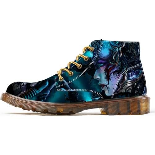 2019 New Style Womens Fashion Boots Unique Print Design Ankle Boots for Woman Fashion Sneakers Spring Autumn