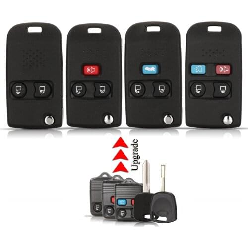 Kutery Upgrade Remote Key Shell For Ford Transit Edge F250 Super Duty F350 E150 Escape 2/3/4Buttons Key Case Cover With Blade