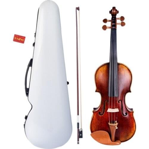Handmade Antique 4/4 Full Size Violin with Fiddle Bow Bridge Case Kit Gifts