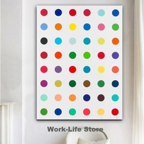 DAMIEN HIRST Canvas Painting Dot Pictures Printed On Canvas Modern Abstract Art Butterfly Canvas Wall Art Decoration Paintings
