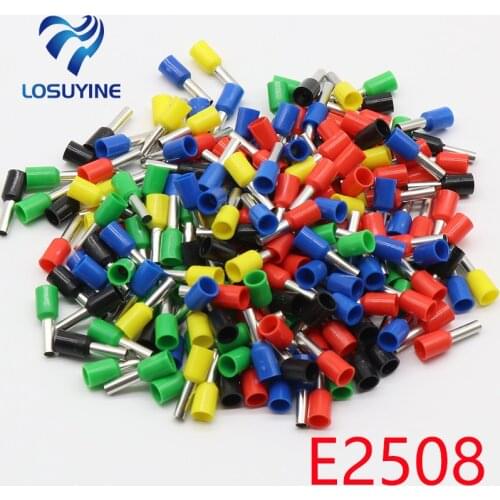 E2508 Tube insulating terminals 2.5MM2 100PCS/Pack Insulated Cable Wire Connector Insulating Crimp Terminal Connector E