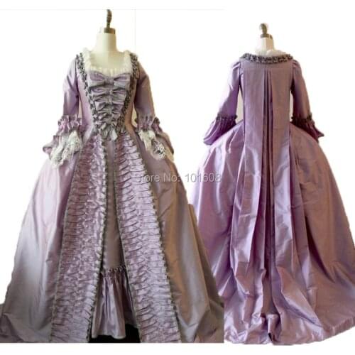 Eras Purple 18th Century French Noble Princess Civil War Duchess Renaissance Theater Victorian Dress Reenactment dresses HL-253