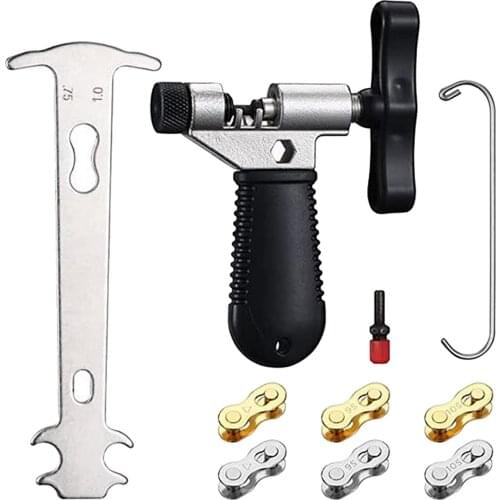 Bicycle Chain Tool Kit Chain Breaker Chain Wear Gauge Chain Hook Pin Bike Repair Tool 7/8/9/10Speed Chain Link Remove Install