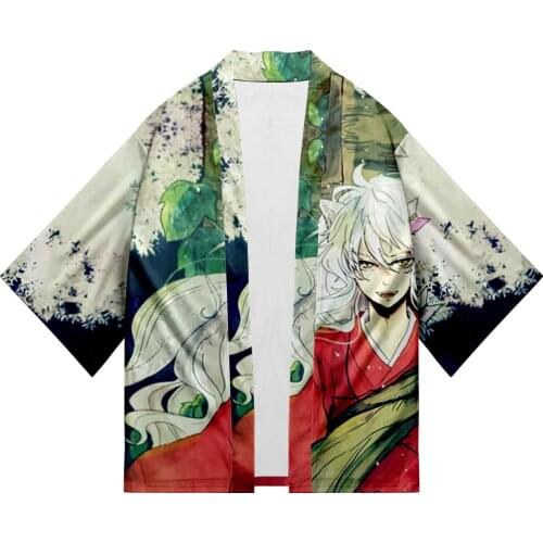 Inuyasha Kimono Men Fashion Casual Yukata Comfortable Japanese Kimono Popular Streetwear Personality Harajuku Japans clothing