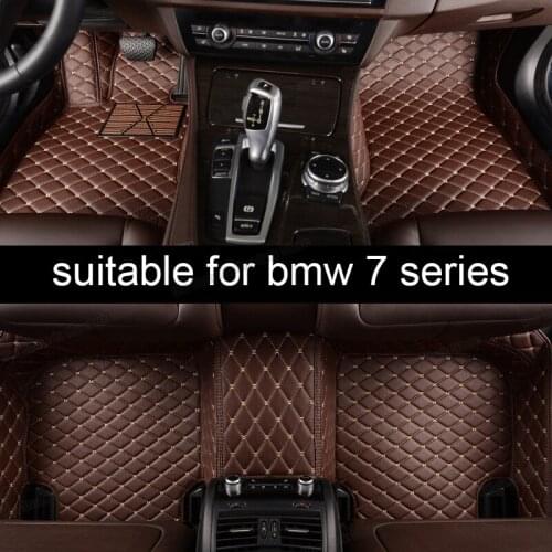 Lsrtw2017 leather car floor mat for BMW 7 series E65 F01 F02 G11 e38 740 750 760 730 interior accessories rug carpet styling