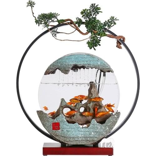 Creative Water Fish Tank Decoration Fengshui Ball Lucky Fountain Office Living Room Desktop Shop Gifts home accessories