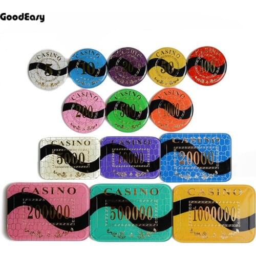 Crystal Round Square Acrylic Poker Chip Sets Texas Hold'em High-Grade Poker Chips High Quality Wholesale 25pcs/set