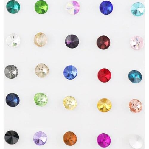 High Quality 18mm Round Rivoli Pointed Back Crystal Fancy Stone Glass Stones For DIY Wedding Dress Jewelry Stones Beads