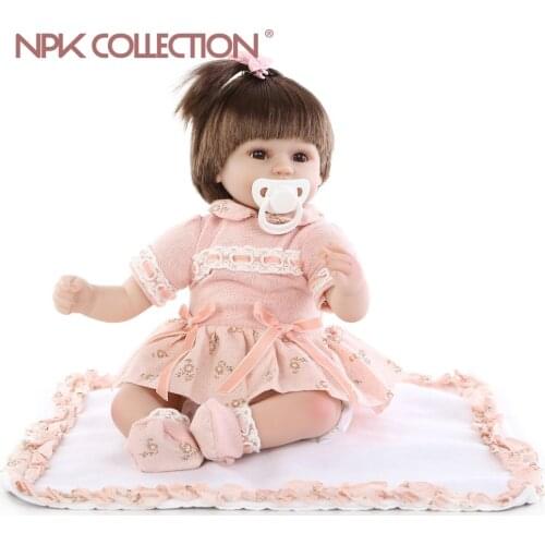 NPKCOLLECTION New Reborn Baby Doll Soft Silicone Vinyl Real Touch Newborn 16inch 40cm princess bebes reborn girl toys bonecas