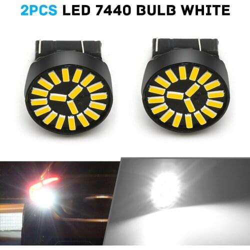2pcs 12V 7440 4014 White LED Car Backup Reverse Light Lamp Bulb 600LM Fit For Honda Accord Civic CRV Accessories