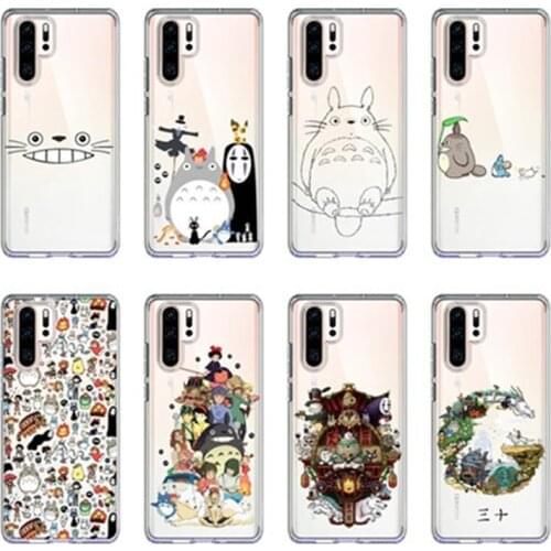 Cute Totoro Spirited Away Ghibli Miyazaki Anime No Face Soft Clear Phone Case For Huawei P9/10/20/30 Lite Plus Mate20 30 Pro