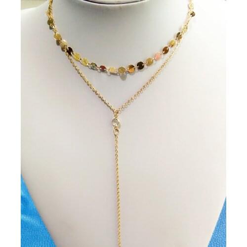 Multi - layer variety of personalized alloy hand chain necklace fashion new sequins clavicle chokers necklaces