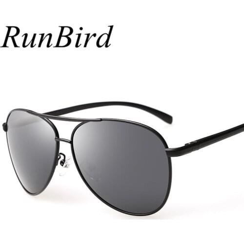 RunBird 2019 Brand Aluminum-Magnesium Mens Polarized Sun Glasses Male Driving Fishing Eyewears Sunglasses For Men R050