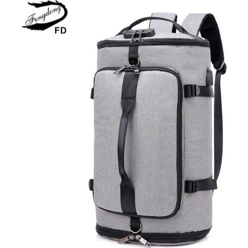 Fengdong men large travel backpack anti theft password lock smart backpack usb charge male backpacks with luggage belt schoolbag