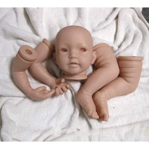 20inch Kits for DIY Model Reborn Baby Doll Simulation Kit Silicone Reborn Doll Head Arm Hands and Feet Doll Kit Accessories