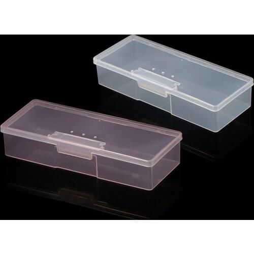 New Fashion Stand Display Boxes Organizer Case Transparent Rectangle Nail Art Storage Box Manicure Tools Organizer Case Holder