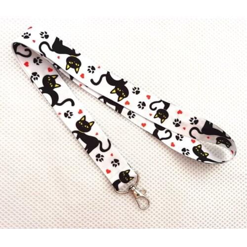 New Cat Neck Strap Lanyards Badge Holder Rope Pendant Key Chain Accessorie
