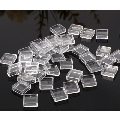 OOTDTY 100Pcs Clear Plastic Pushbutton Switch Tact Button Keycaps Covers Protector