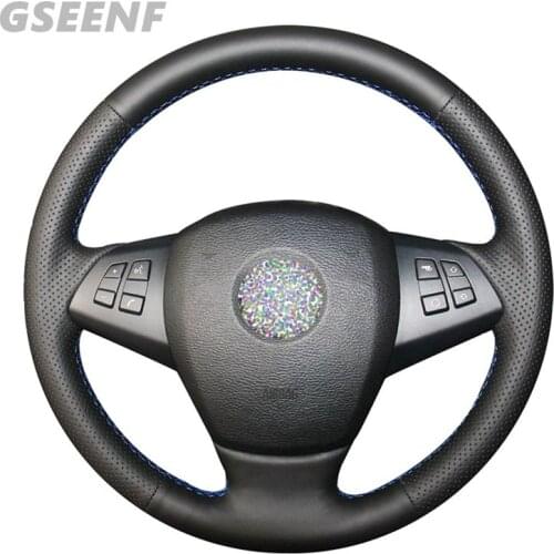Black Steering Wheel Cover Genuine Leather Hand-stitched Car Steering Wheel Covers For BMW X6 E71 2008-2015 E70 X5 2008-2014