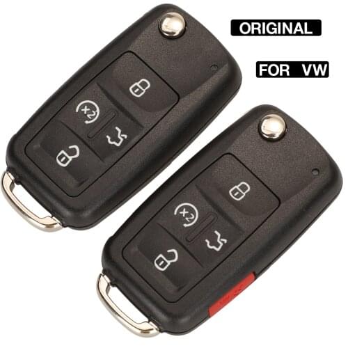 Kutery Original 4/5 Buttons Folding Remote Control Car Keys Shell Flip Case For VW Volkswagen Sharan Replacement