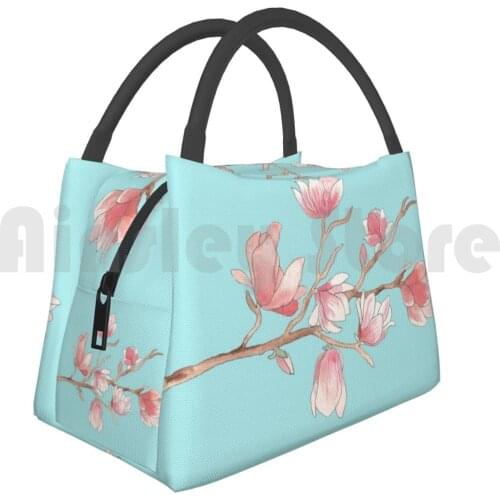 Portable Insulation Bag Watercolour Magnolia 2453 Watercolour Watercolor Magnolia Floral Tree Blossom Flowers