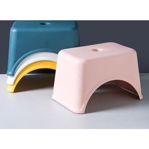 Creative Thicken Plastic Stools Living Room Non-slip Bath Bench Children Step Stool Changing Shoes Stool Kids Furniture Pouf