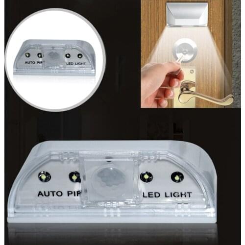 LED Door Lock Cabinet Induction Small Night Light PIR Infrared IR Wireless Door Lock Lamp Auto Motion Sensor Keyhole Light