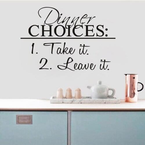 Dinner Choices quotes vinyl wall decal home decor art mural removable wall stickers