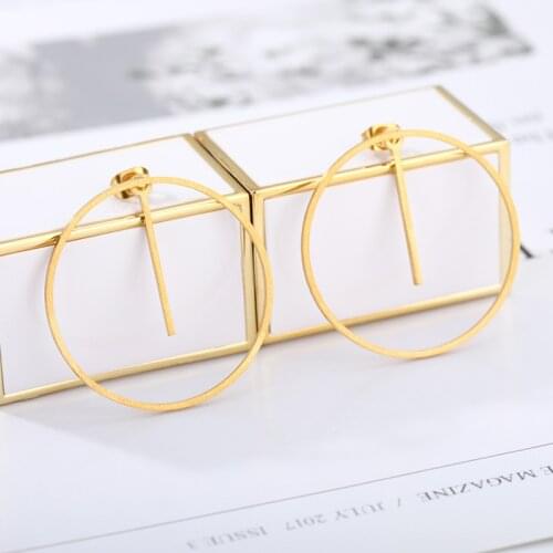 Korean Statement Geometric Drop Earrings For Women Fashion Jewelry Vintage Round Asymmetric Earring Oorbellen Brincos Femme
