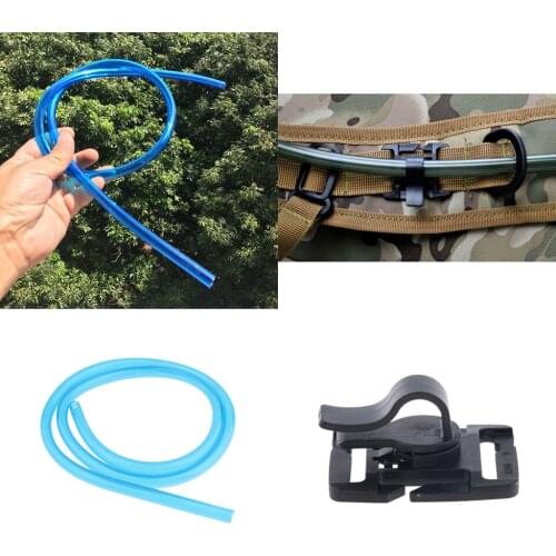 Rotating Hydration Pack Tube Clip + 3ft Replacement Water Bladder Reservoir Drinking Pipe Outdoor Sports Water Bag Accessories