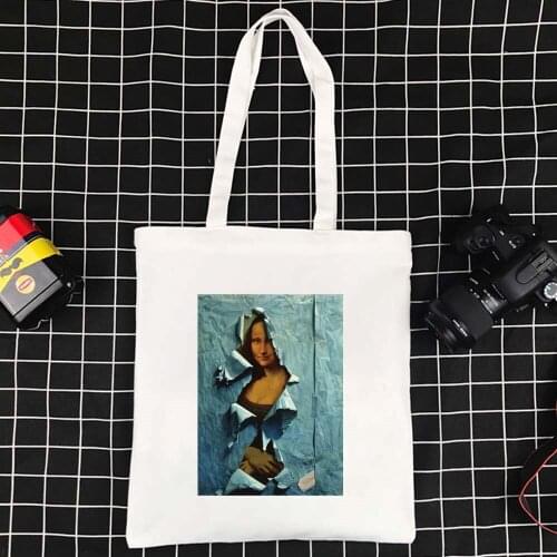 High Quality Shoulder Bag Folding Ecobag Supermarket Shopping Bag Funny Pattern Effortless Canvas Bag Travel Ladies Bag