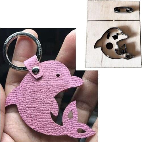 Japan Steel Blade DIY Dolphin Design Leather Craft Key Ring Decoration Knife Cutting Mould Wooden Die Tool